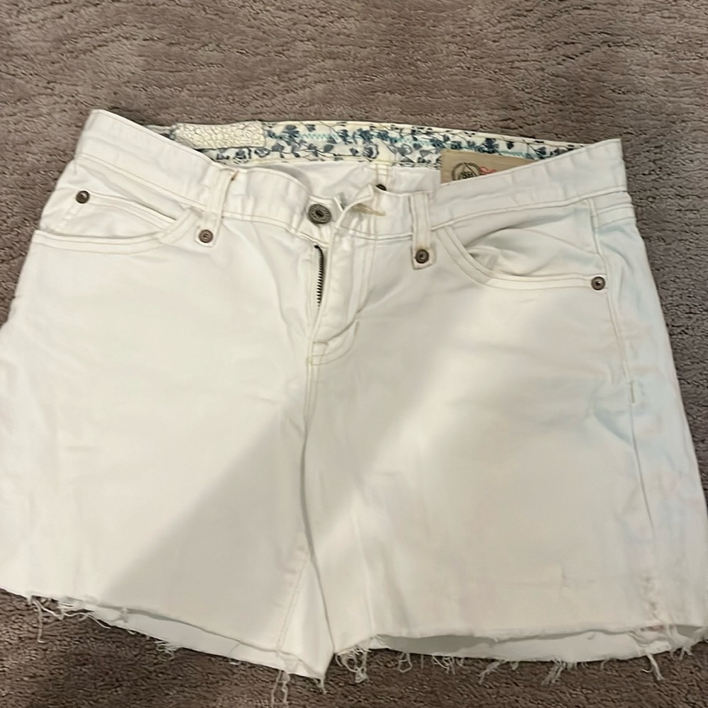 Gap 1969 white denim distressed jean shorts.  EUC